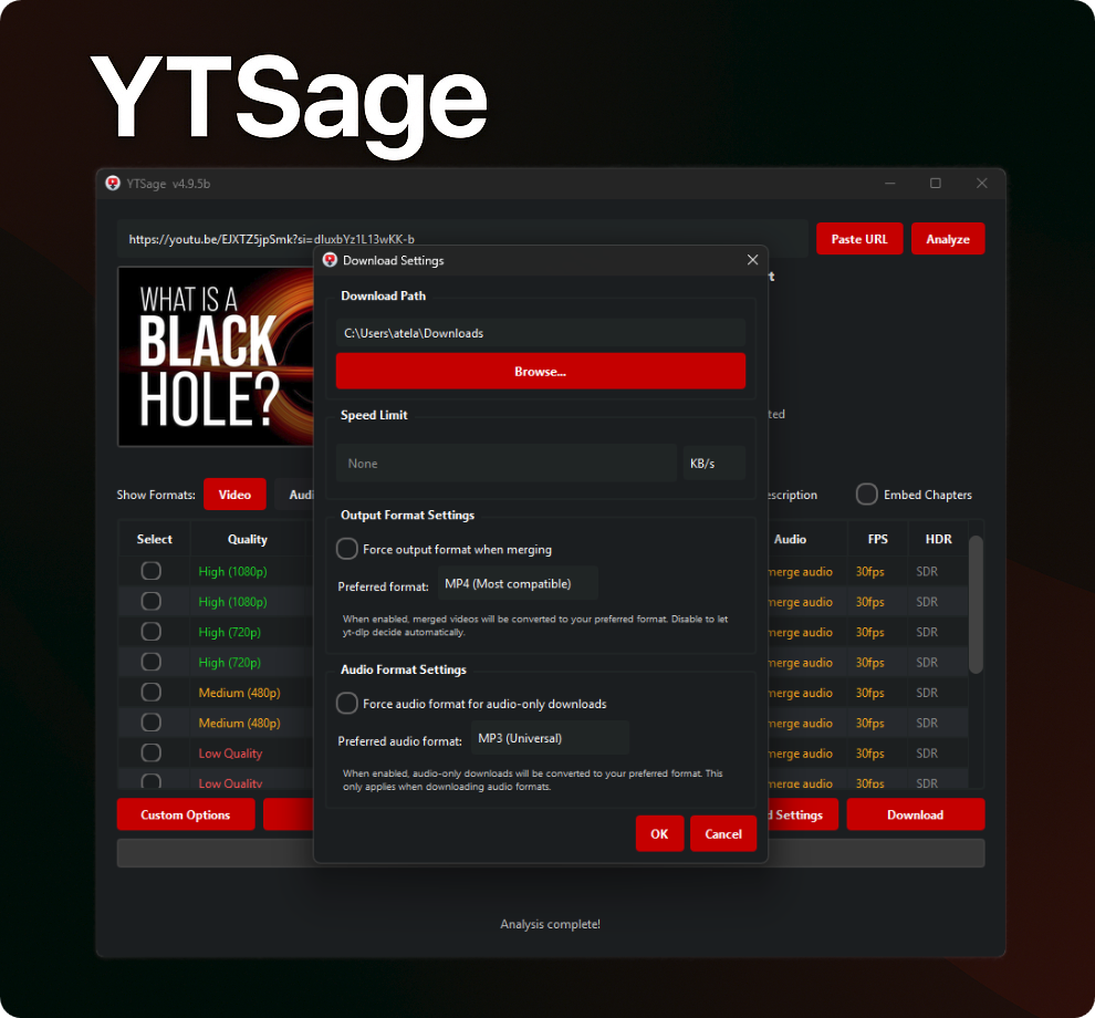 Download Settings